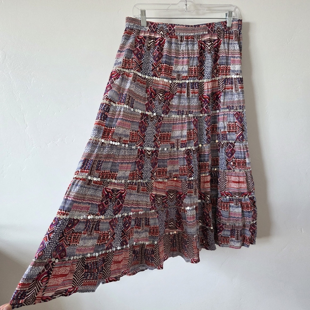 The Pyramid Collection Patchwork Sequin Skirt Tie… - image 2